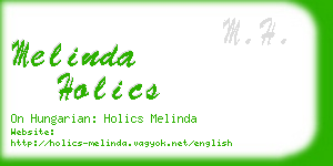 melinda holics business card